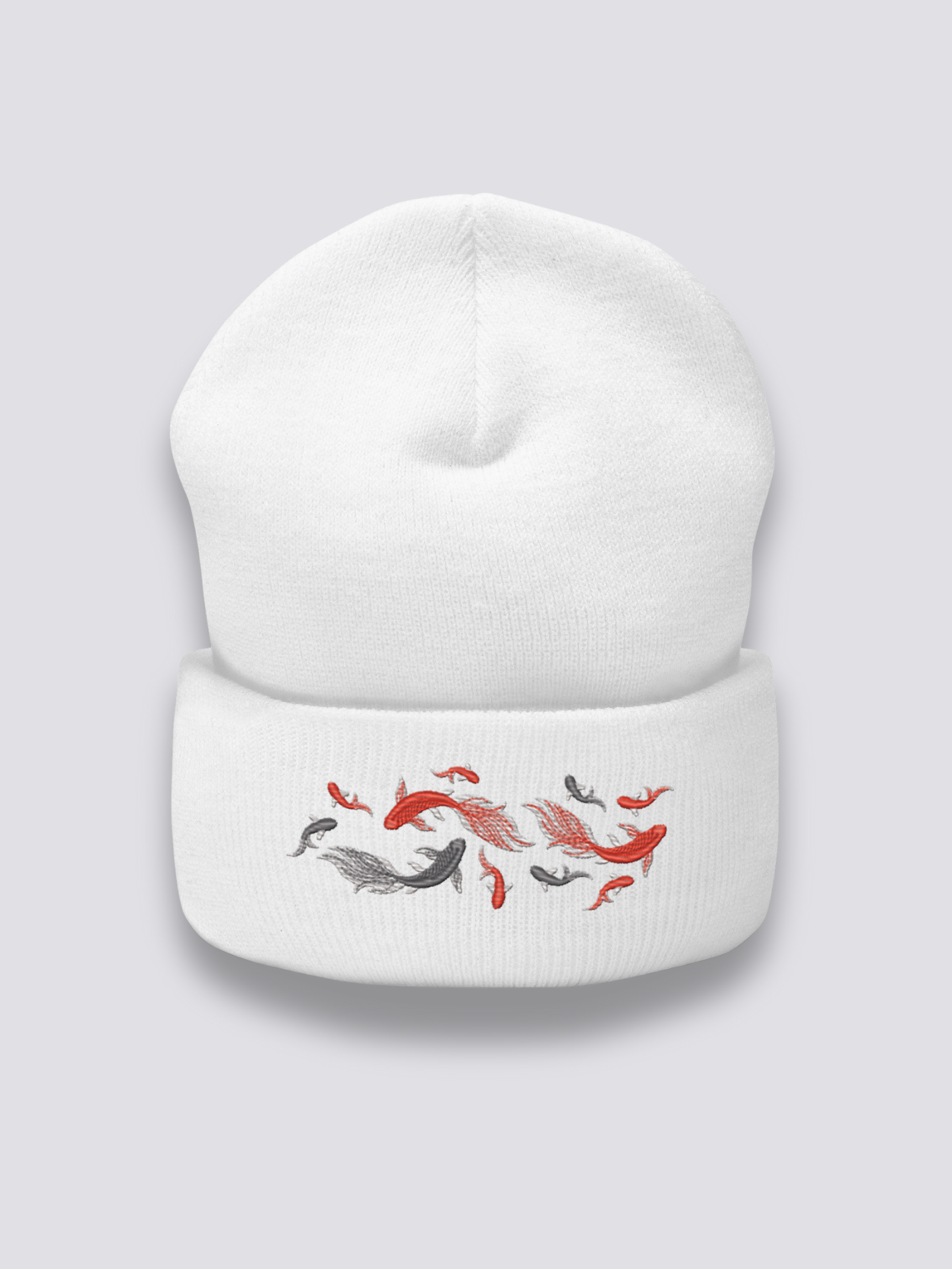 Detail view of beanie - Japanese Fish Beanie
