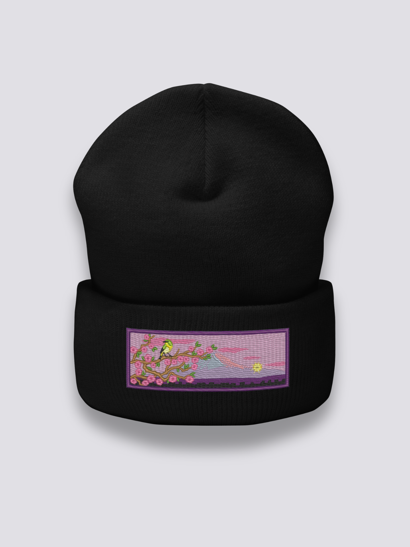Close-up of beanie fabric and craftsmanship