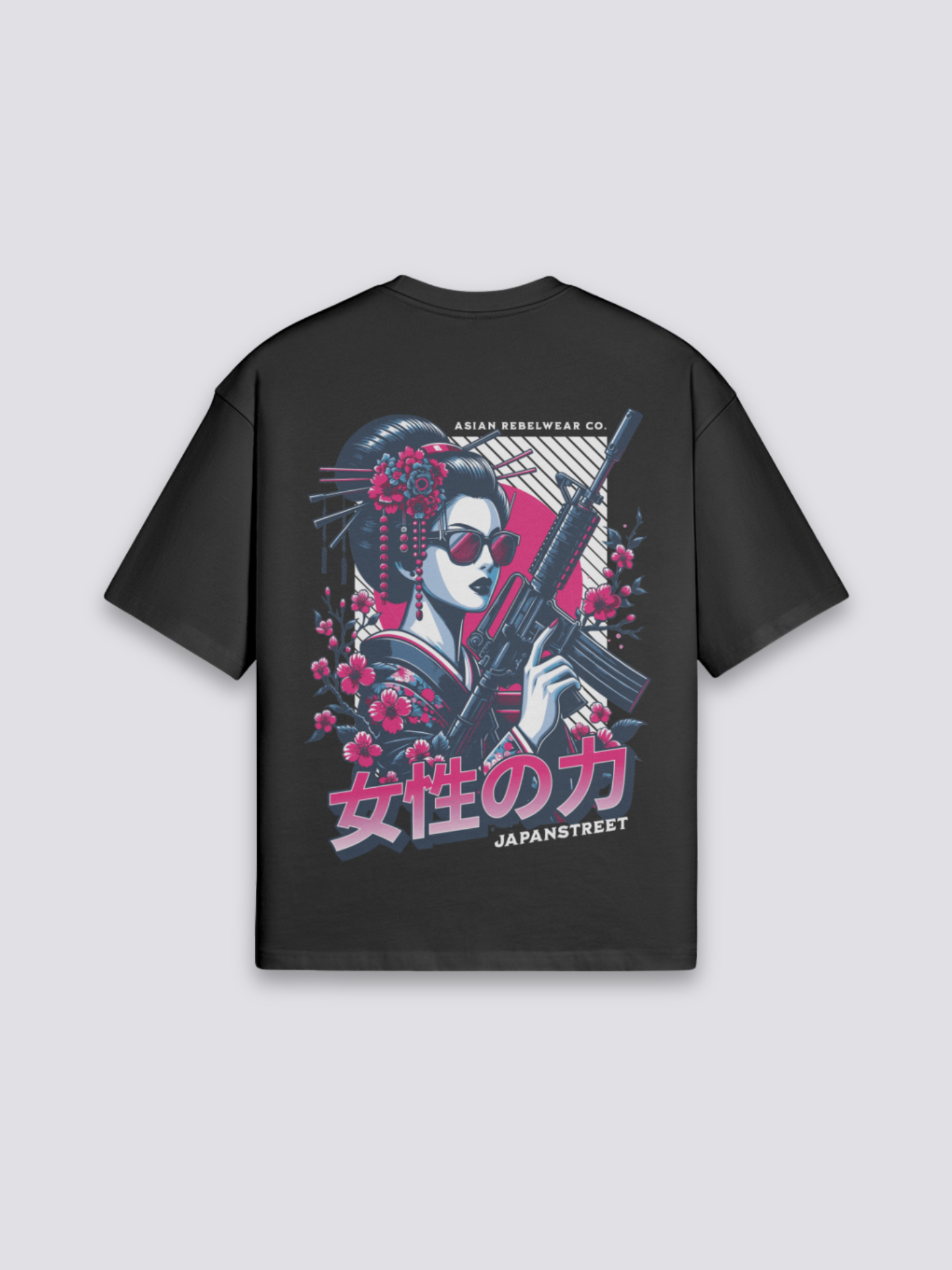 Japanese Streetwear T-Shirt - アーバン — bold geisha power back print