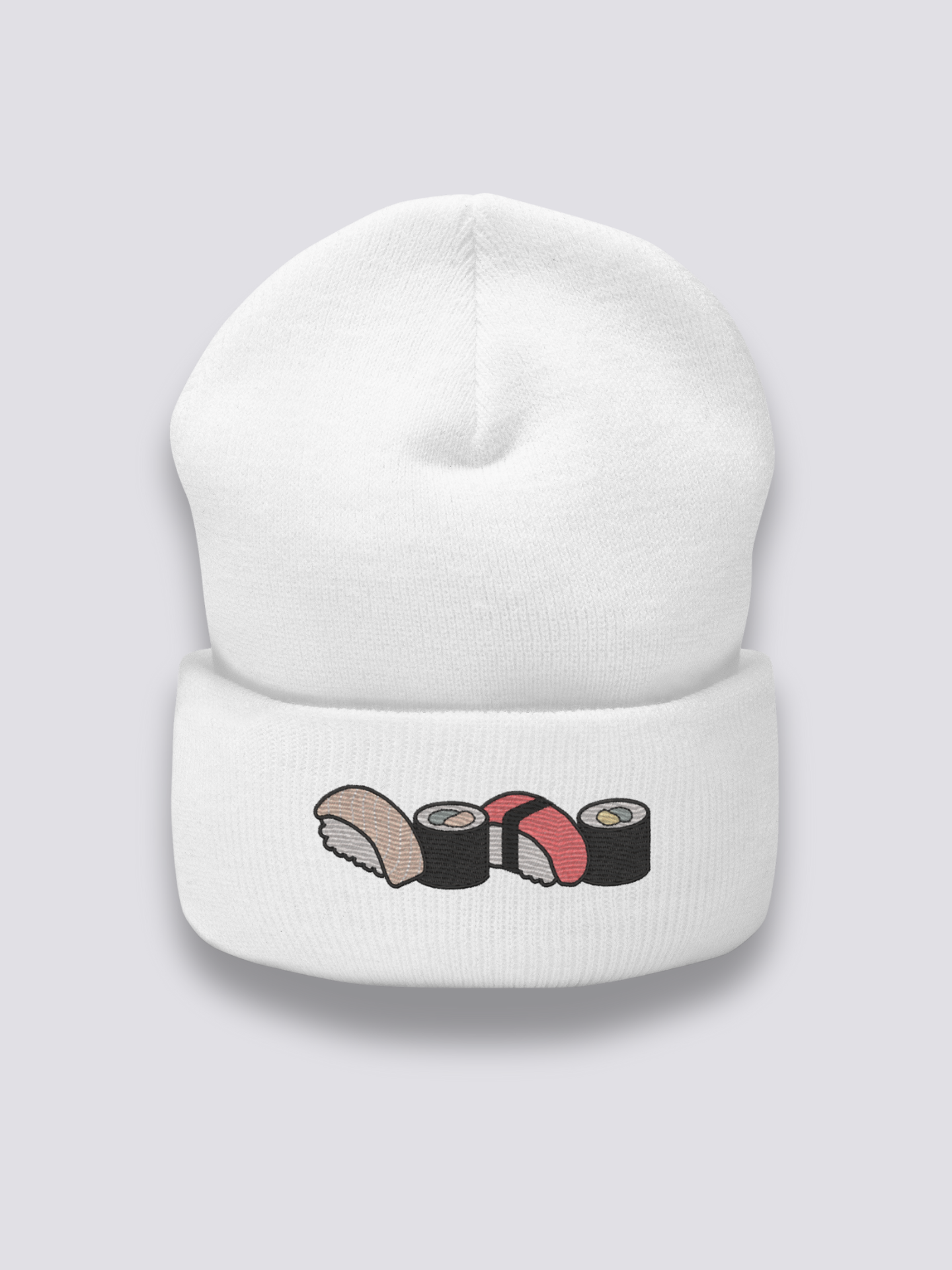 Detail view of beanie - Japanese Sushi Beanie