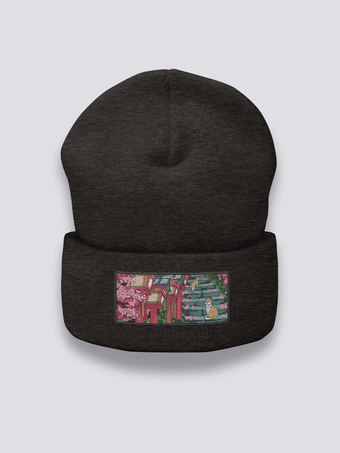 Close-up of beanie fabric and craftsmanship