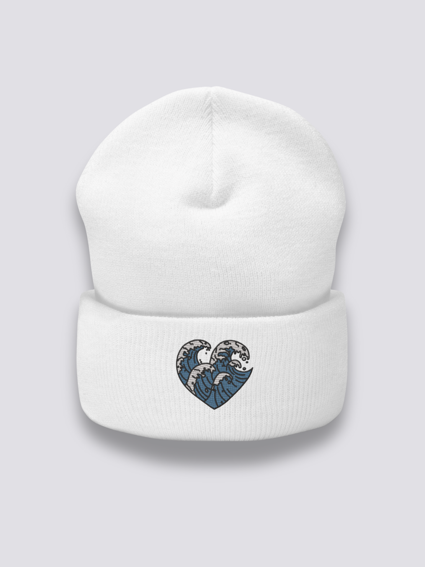 Japanese-style beanie with wave print