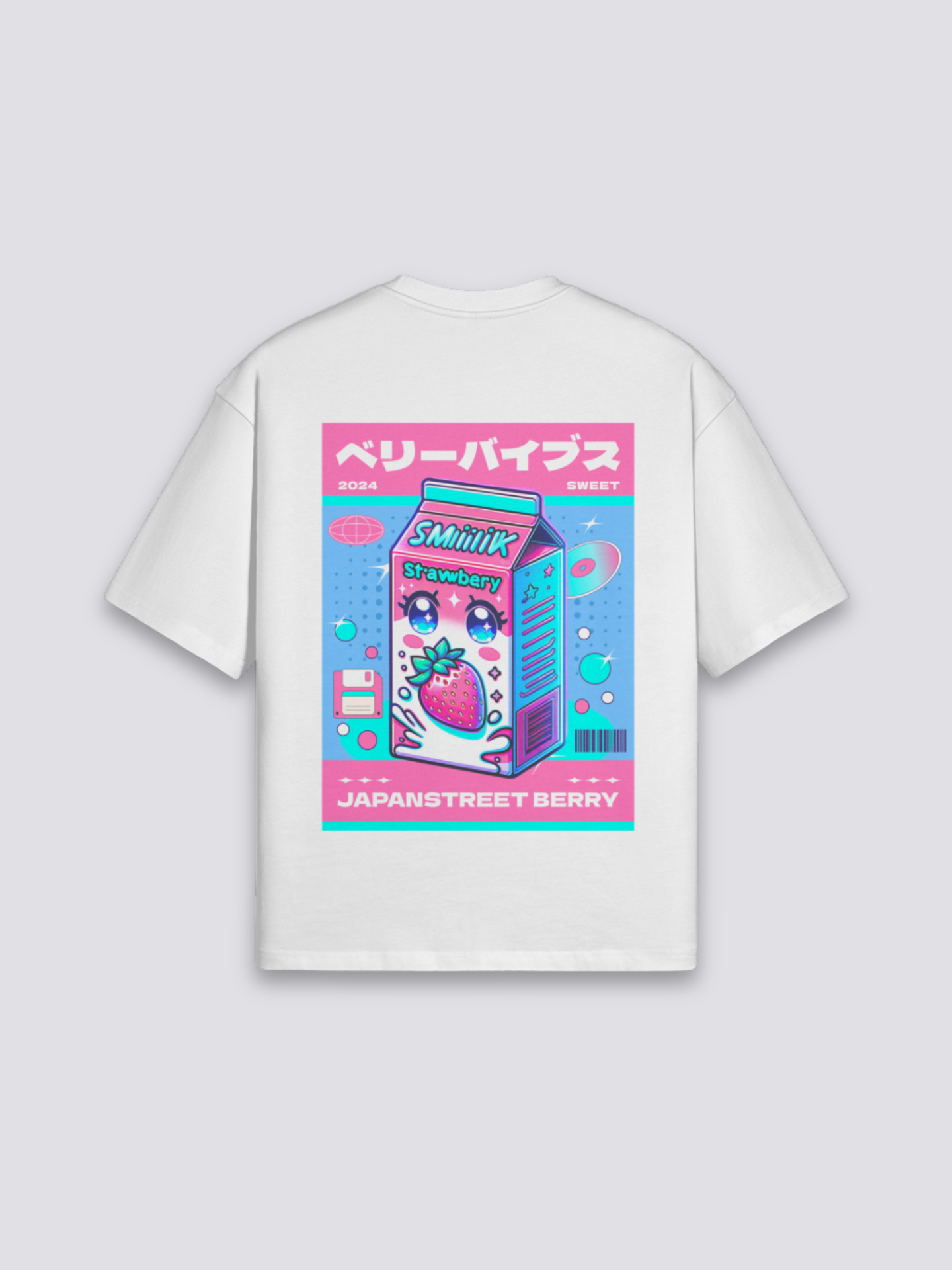 Kawaii T-Shirt - カワイイ — kawaii berry milk-carton back print