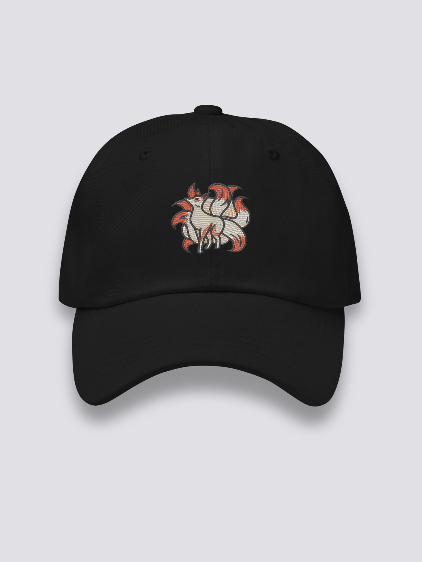 Close-up of japanese cap with Kitsune motif fabric and craftsmanship