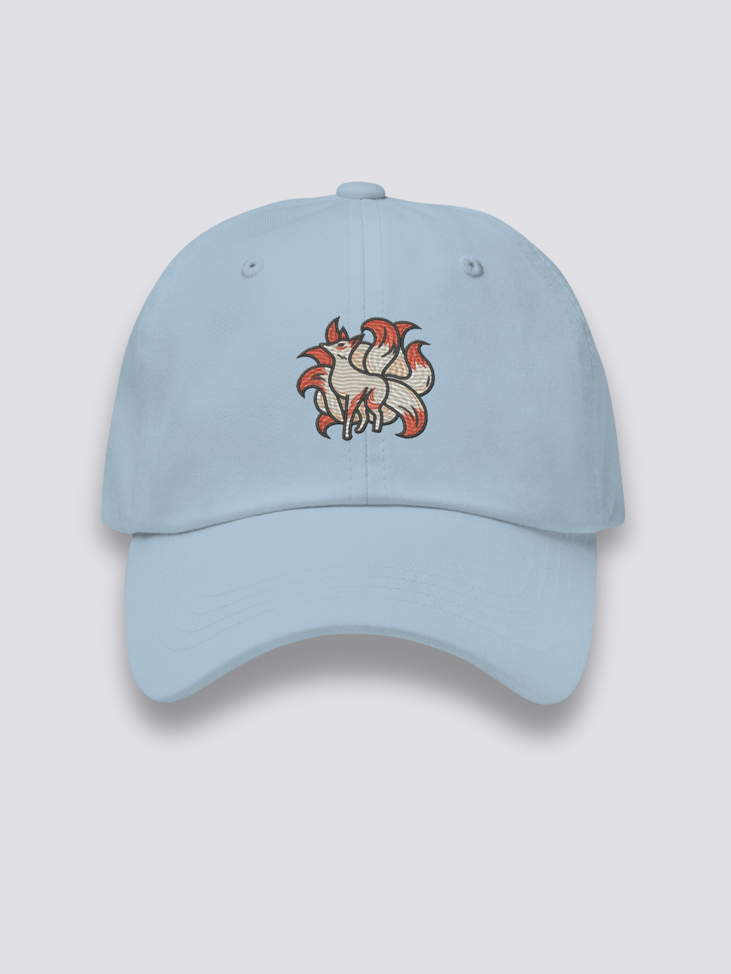 Detail view of japanese cap with Kitsune motif - Kitsune Cap
