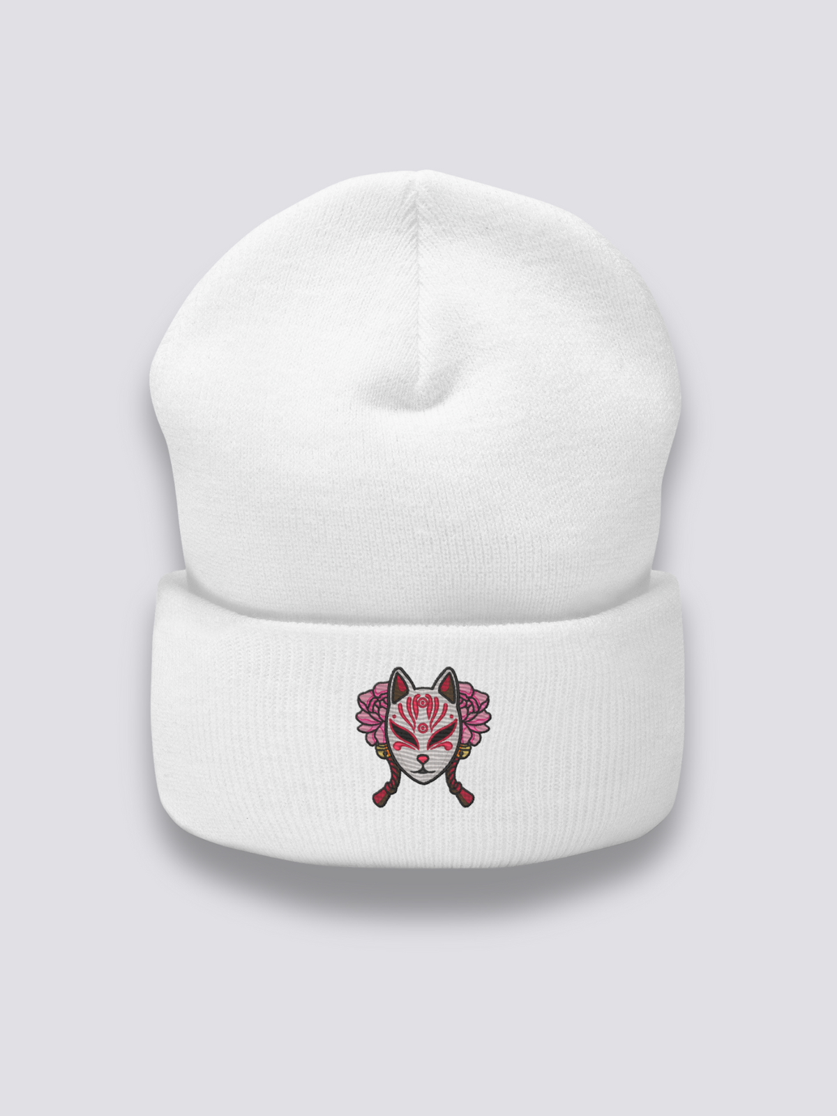 Fox Mask Beanie — Floral Kitsune | Japan Clothing – JAPAN CLOTHING
