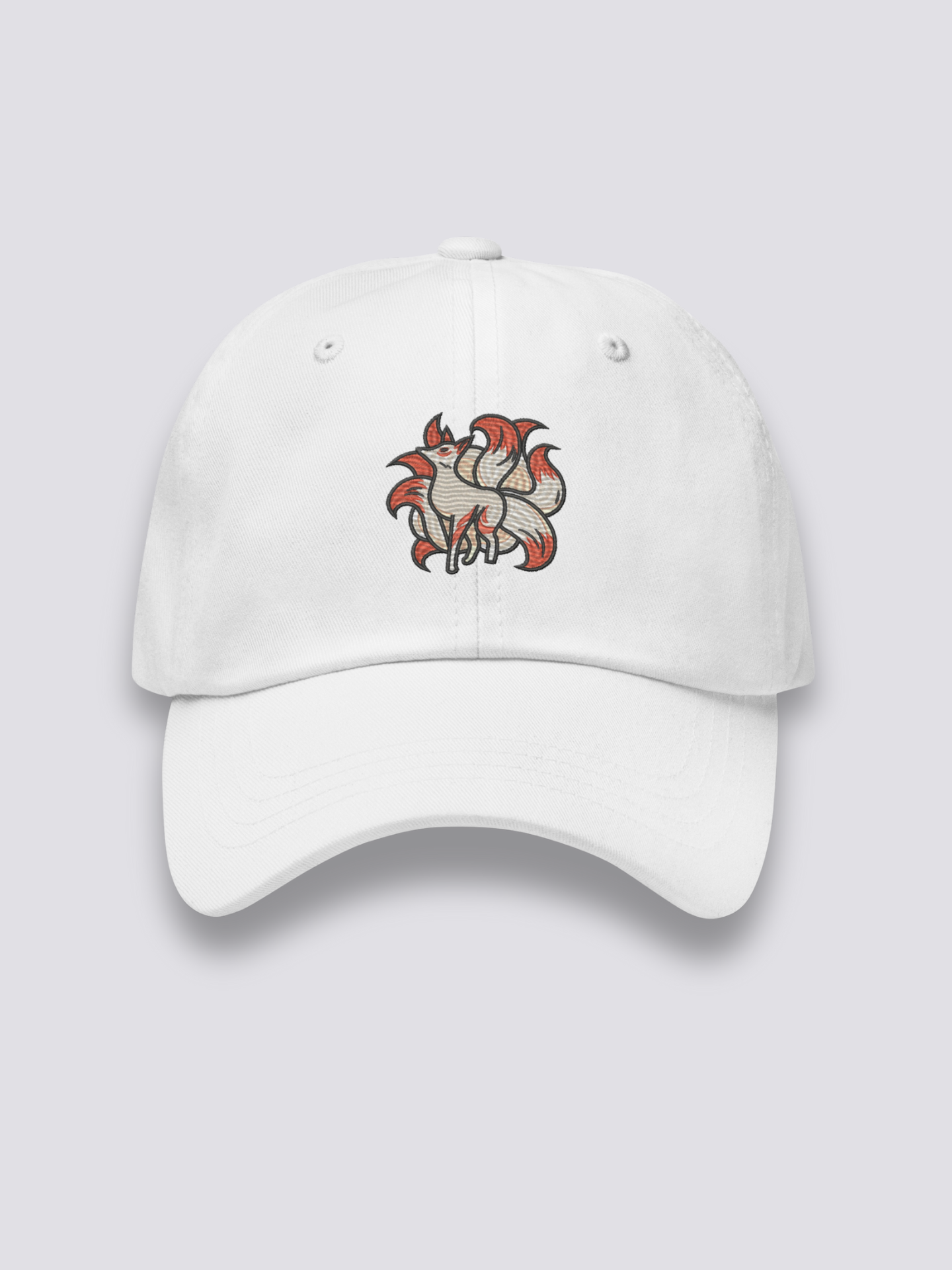 Back view of japanese cap with Kitsune motif