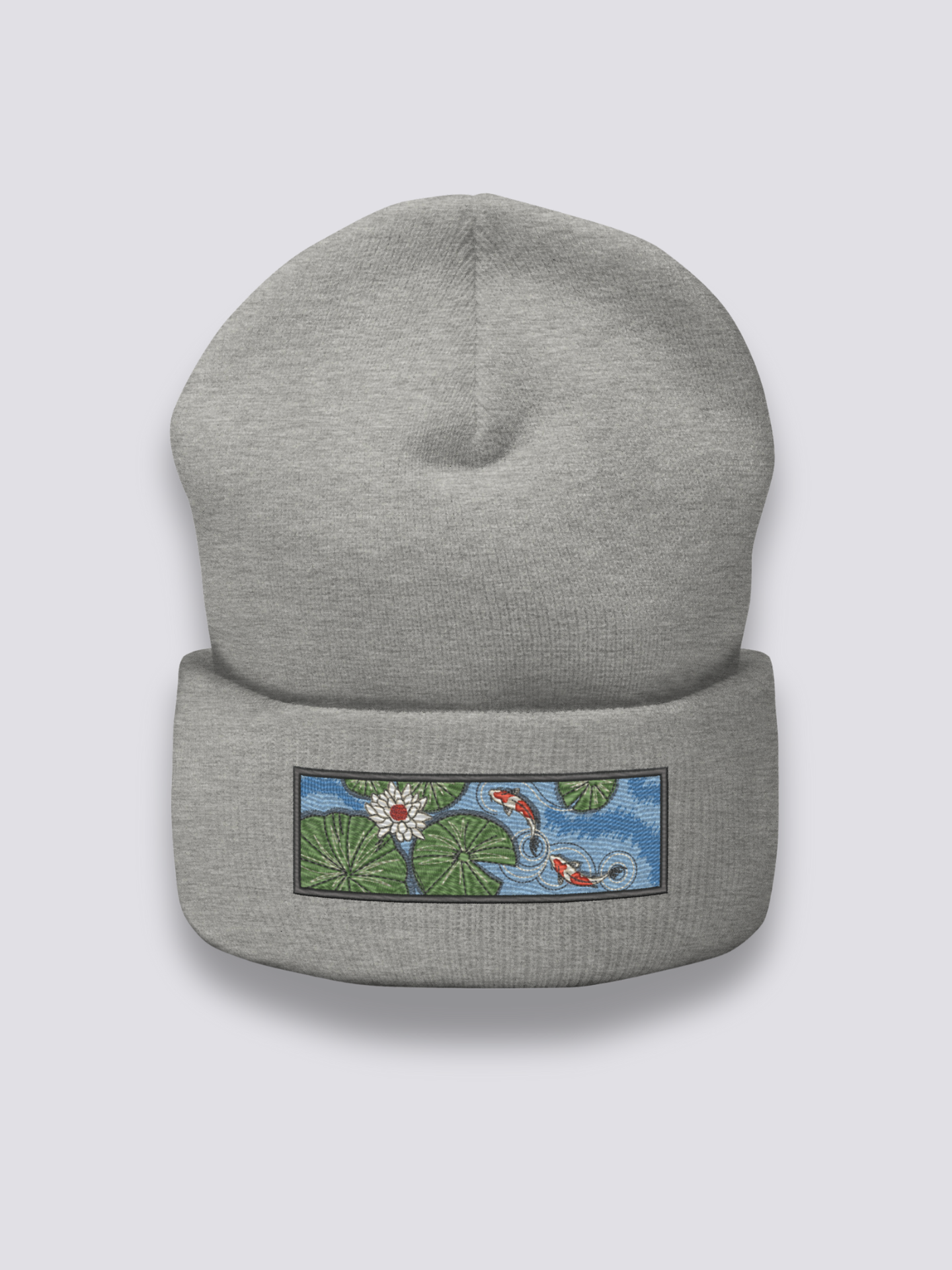 Japanese-style beanie with koi print