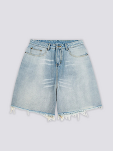 Light Wash Denim Shorts - クリア