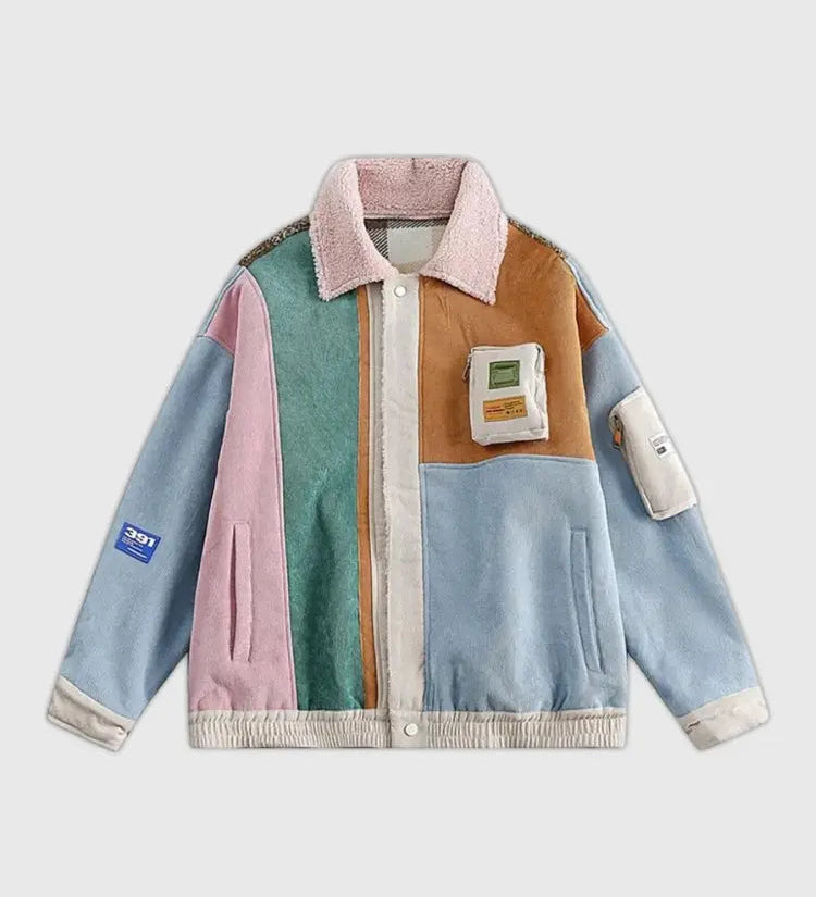 Retro Patchwork Color Jacket