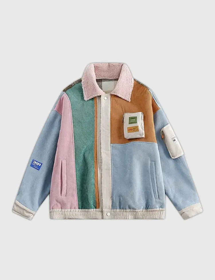 Retro Patchwork Color Jacket