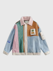 Retro Patchwork Color Jacket