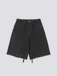 Rhinestone Denim Shorts - ストラス