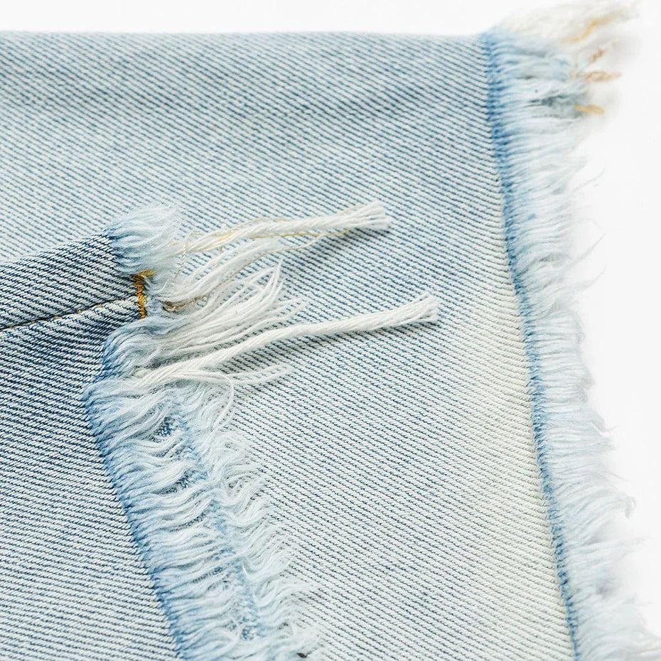 Light Wash Denim Shorts - クリア