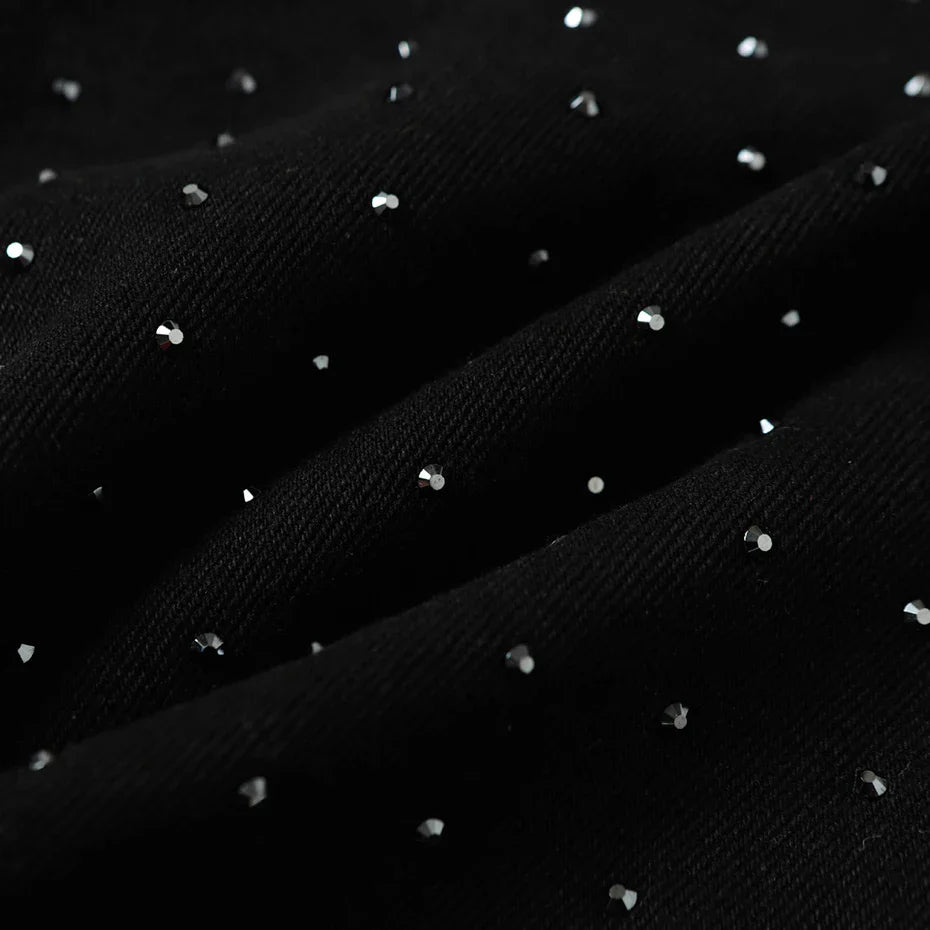 Rhinestone Denim Shorts - ストラス