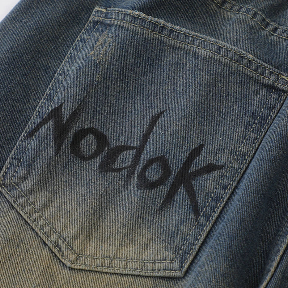 Spider Web Denim Shorts - スパイダ