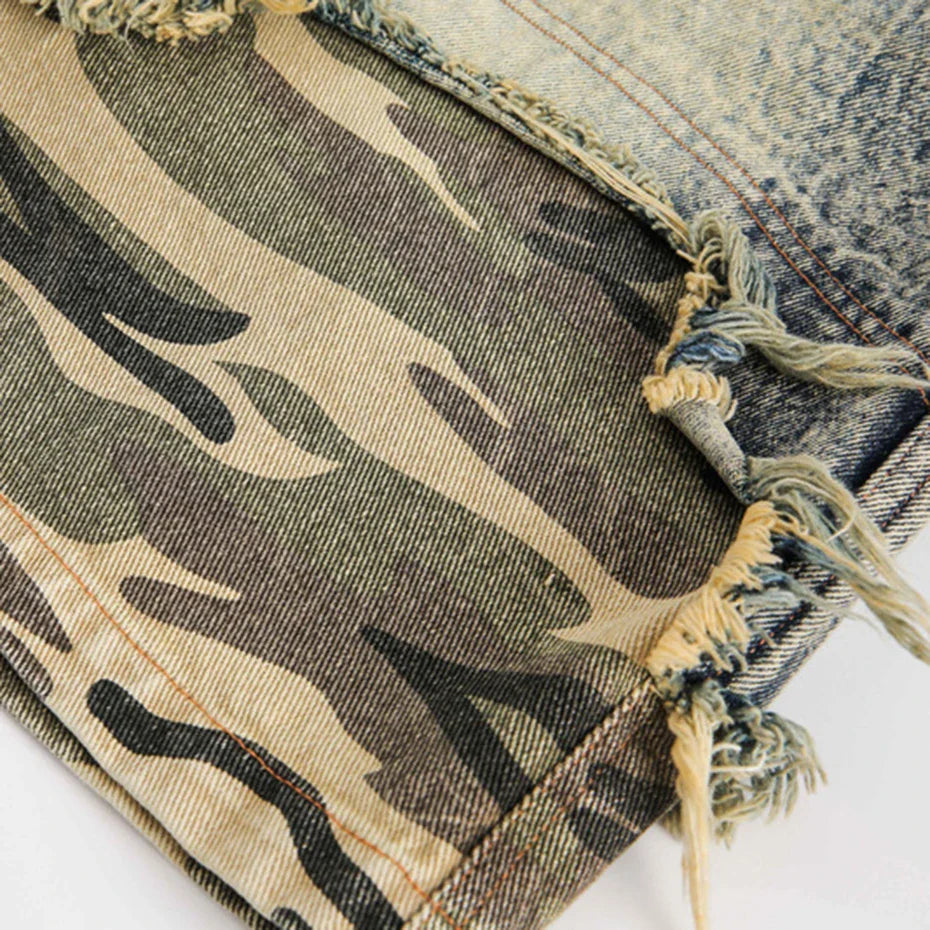 Camo Denim Shorts - カモ