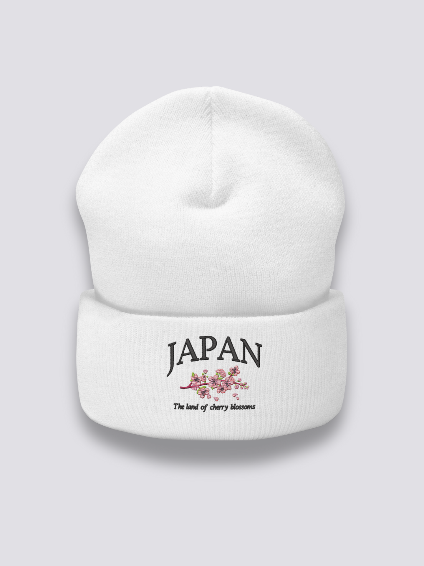 Japanese-style beanie with sakura print