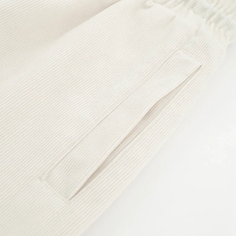 White Cotton Shorts - コットン