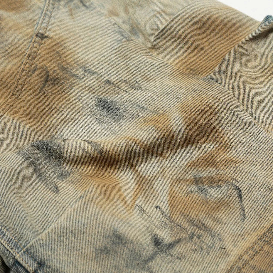 Acid Wash Denim Shorts - 色あせ