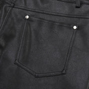 Black Leather Shorts - レザー