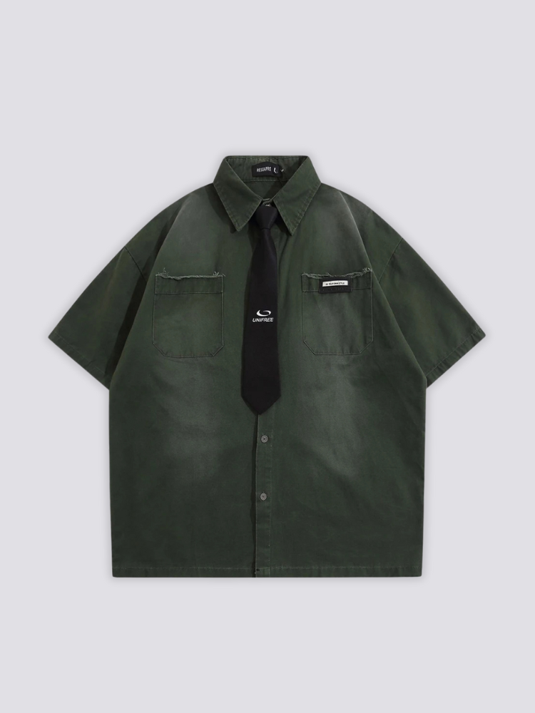 Shirt with Tie green