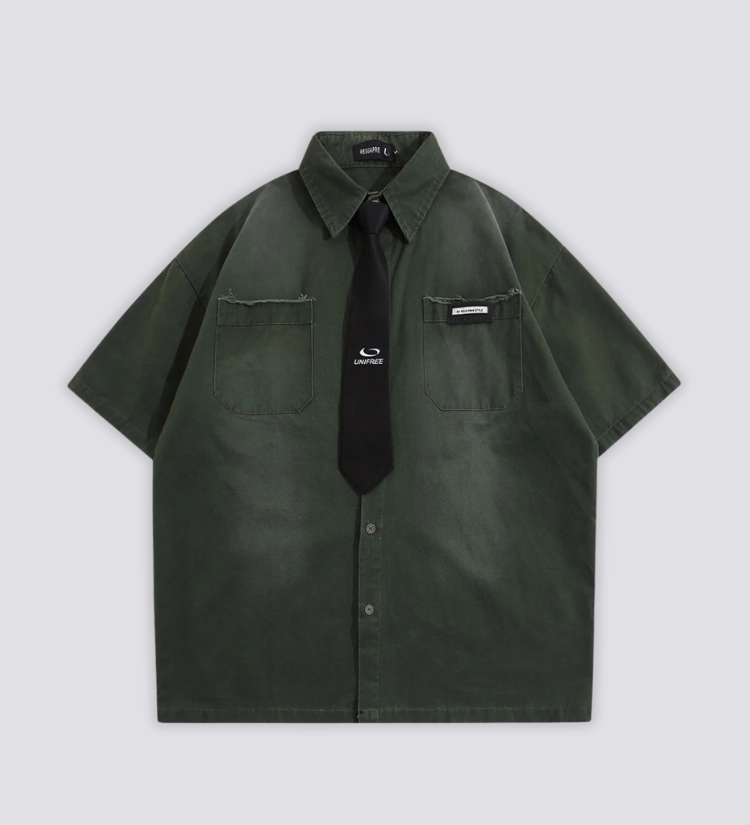 Shirt with Tie green