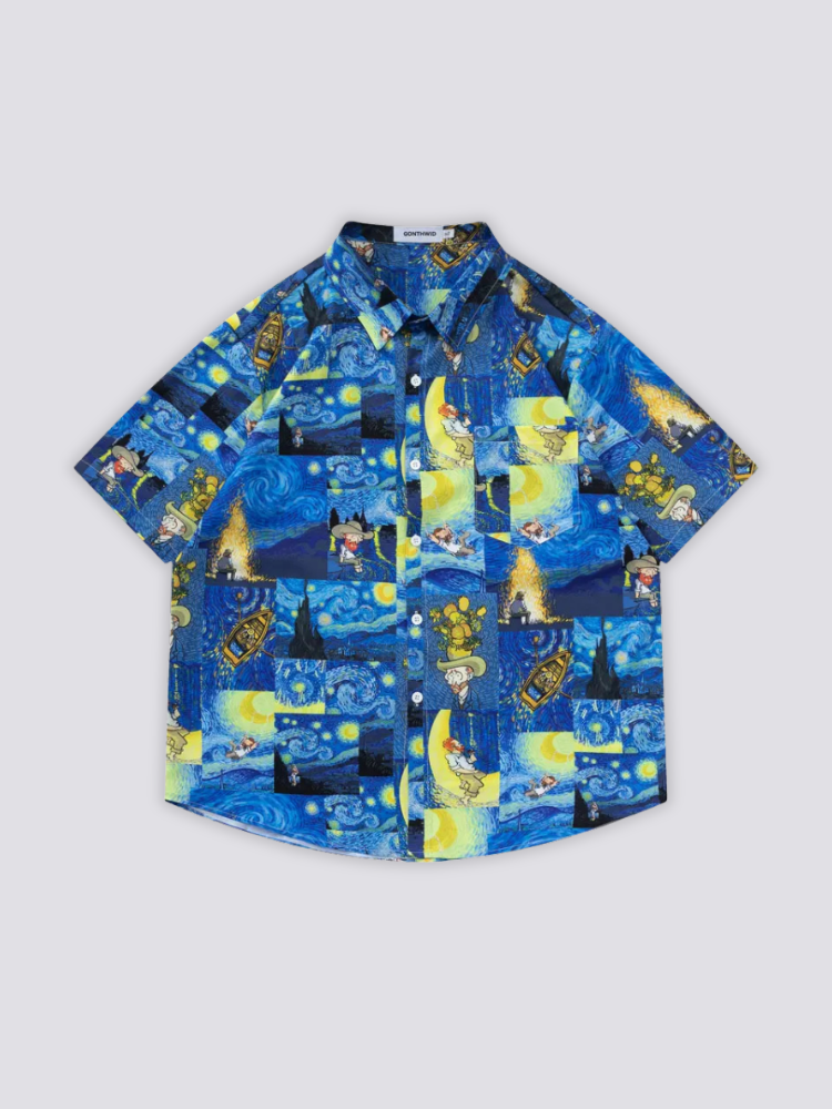 Starry Night Shirt - Japan Clothing