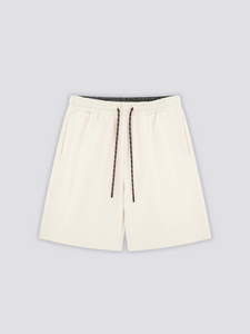 White Cotton Shorts - コットン
