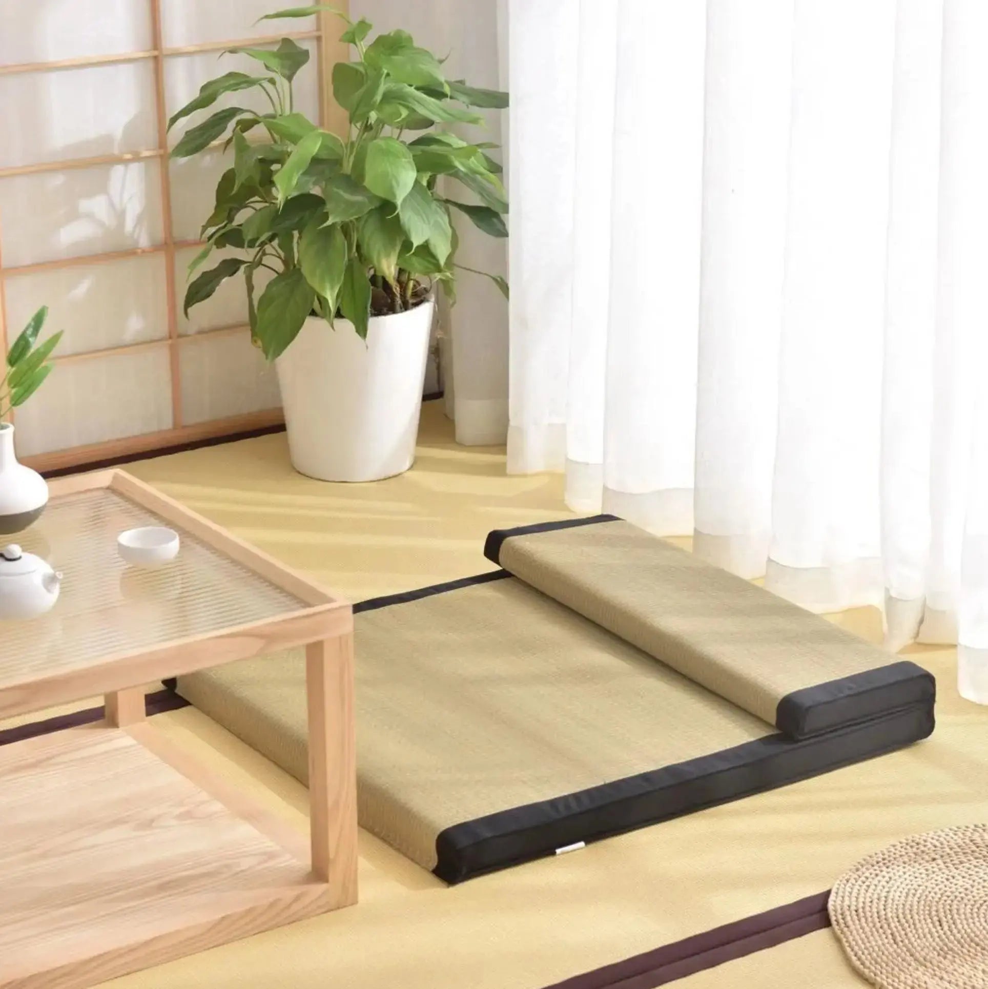 Square tatami zabuton 'Ebina' Japanstreet