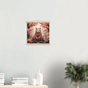 Japanese Sakura Painting 'Maneki-Neko'