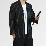 Black and White Kimono Jacket 'Kaito'