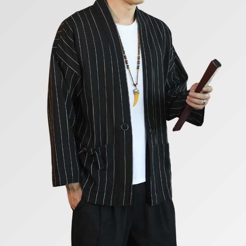 Black and White Kimono Jacket 'Kaito'