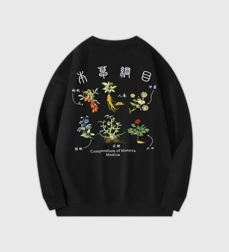 Black Embroidered Hoodie