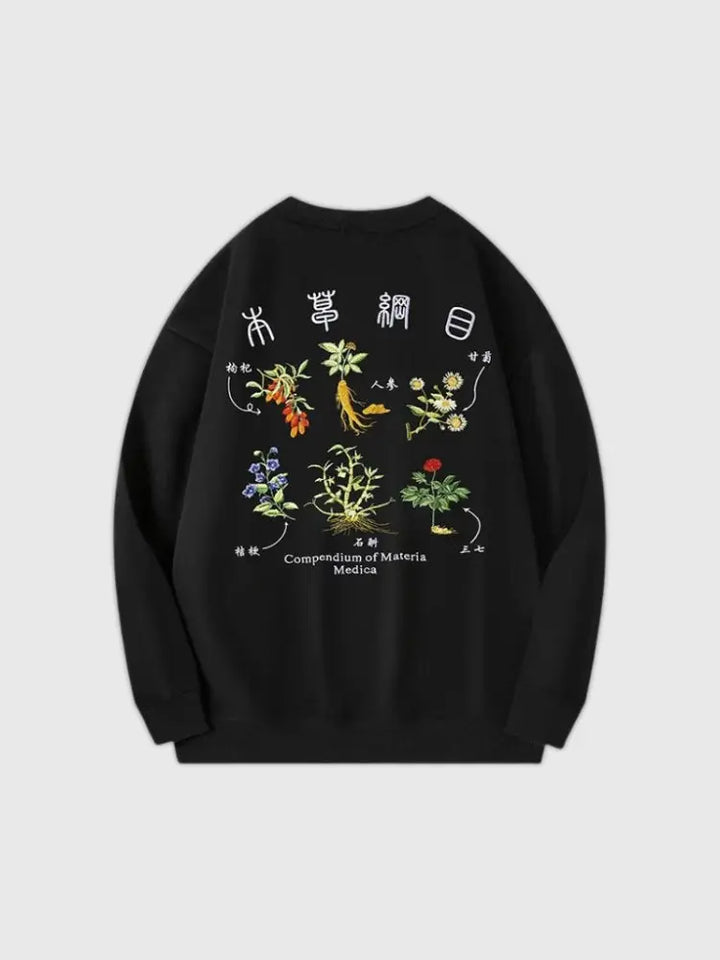 Black Embroidered Hoodie