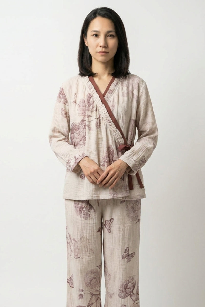 Butterfly Japanese Style Pajamas 'Botanchou' | Japan Clothing