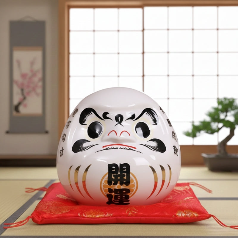 Japanese-style white daruma doll