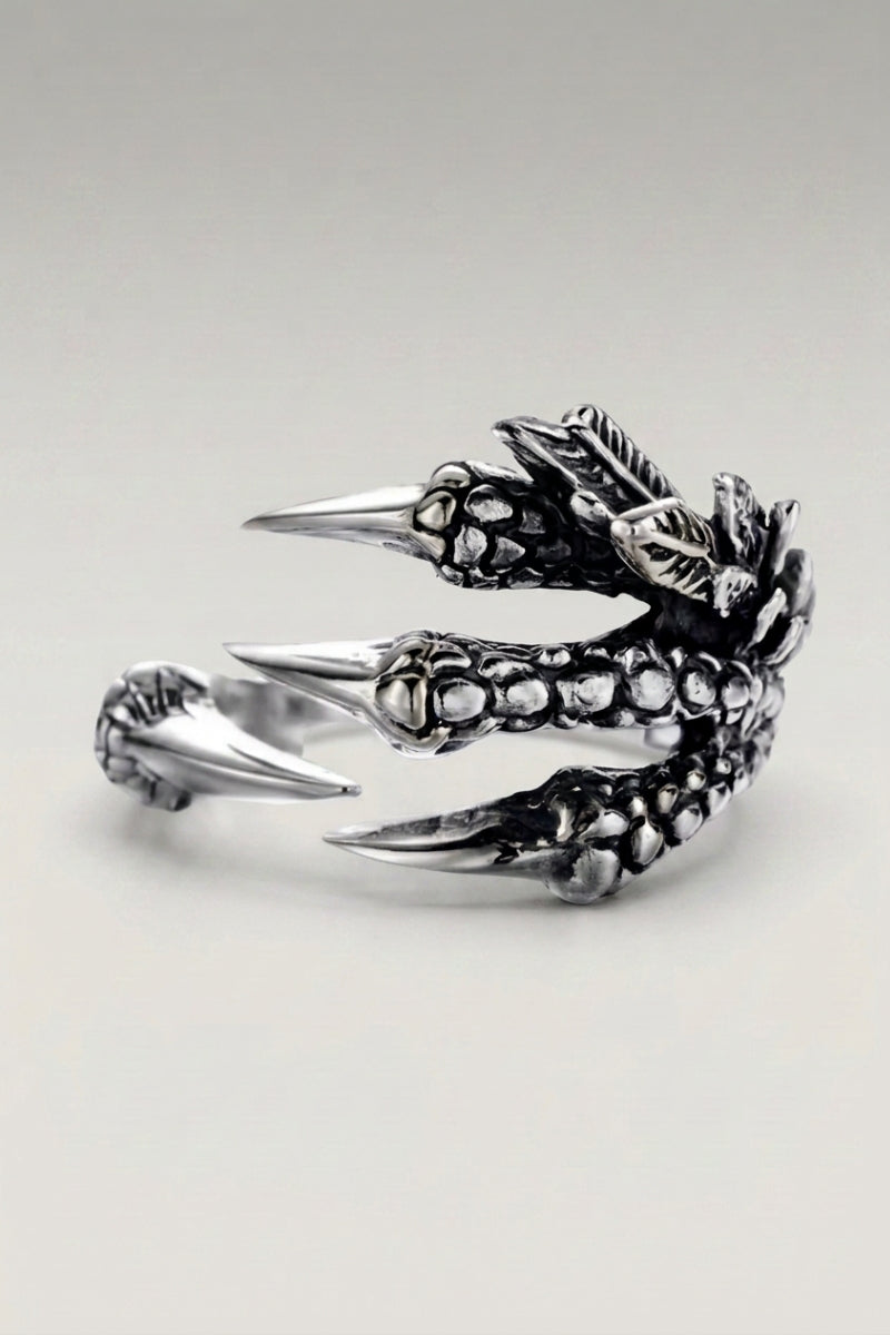 Dragon Claw Ring 'Hyrul' — Japanese silver ring, a dragon claw wrapping the finger, adjustable band