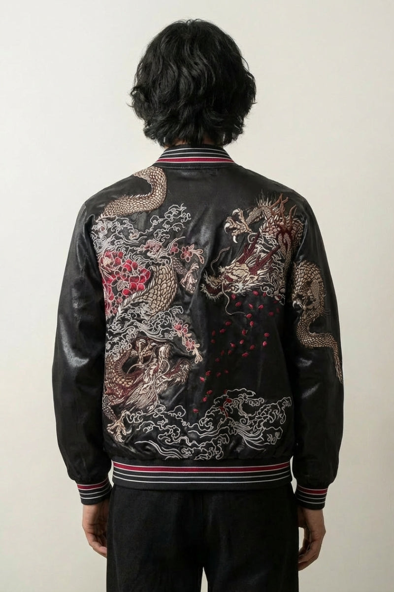 Japanese garment with dragon print - Japan Clothing