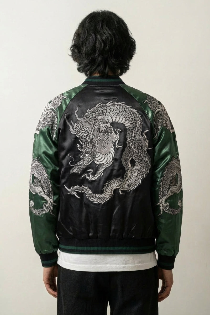 Japanese garment with dragon print - Japan Clothing