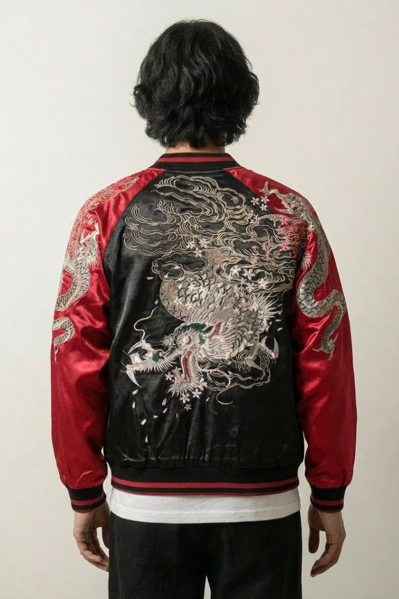 Japanese garment with dragon print - Japan Clothing