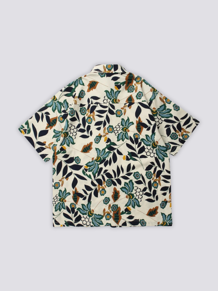Back view of Japanese garment with floral print