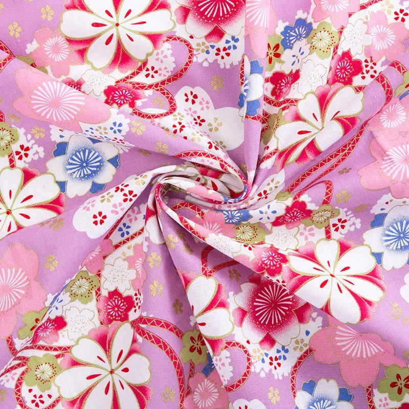 Japanese-style furoshiki wrap with sakura print