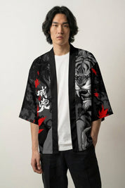 Japanese-style haori with tiger print
