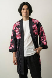 Japanese-style happi coat with sakura print