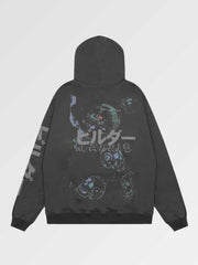 Hoodie with japanese writing in thick cotton inspired by the streets of Tokyo!