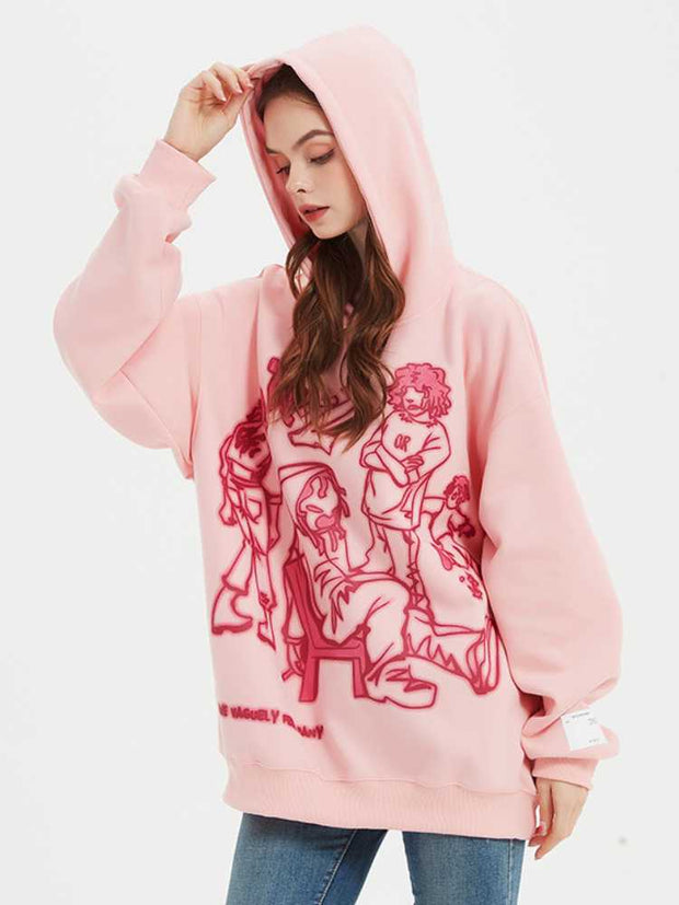 pink hoodie streetwear