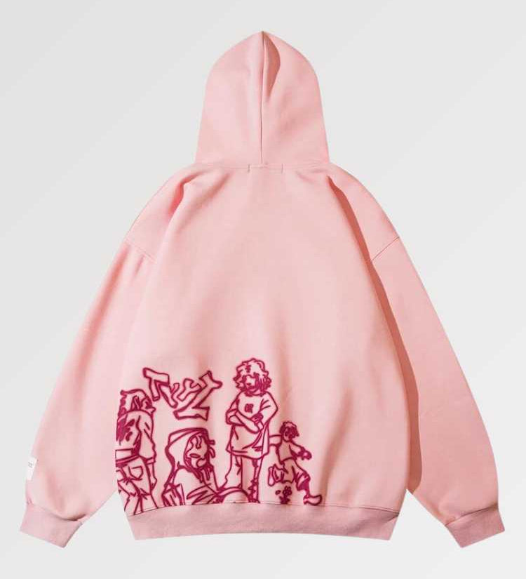 pink hoodie