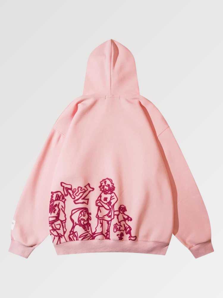 pink hoodie