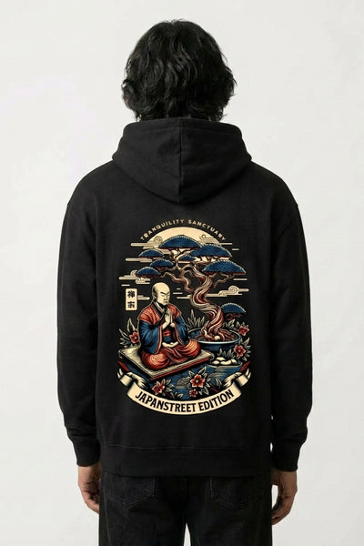 Hoodie with Japanese Print - プリント